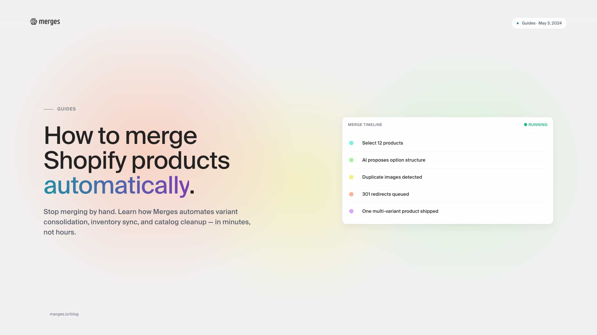 How to merge and combine Shopify products automatically