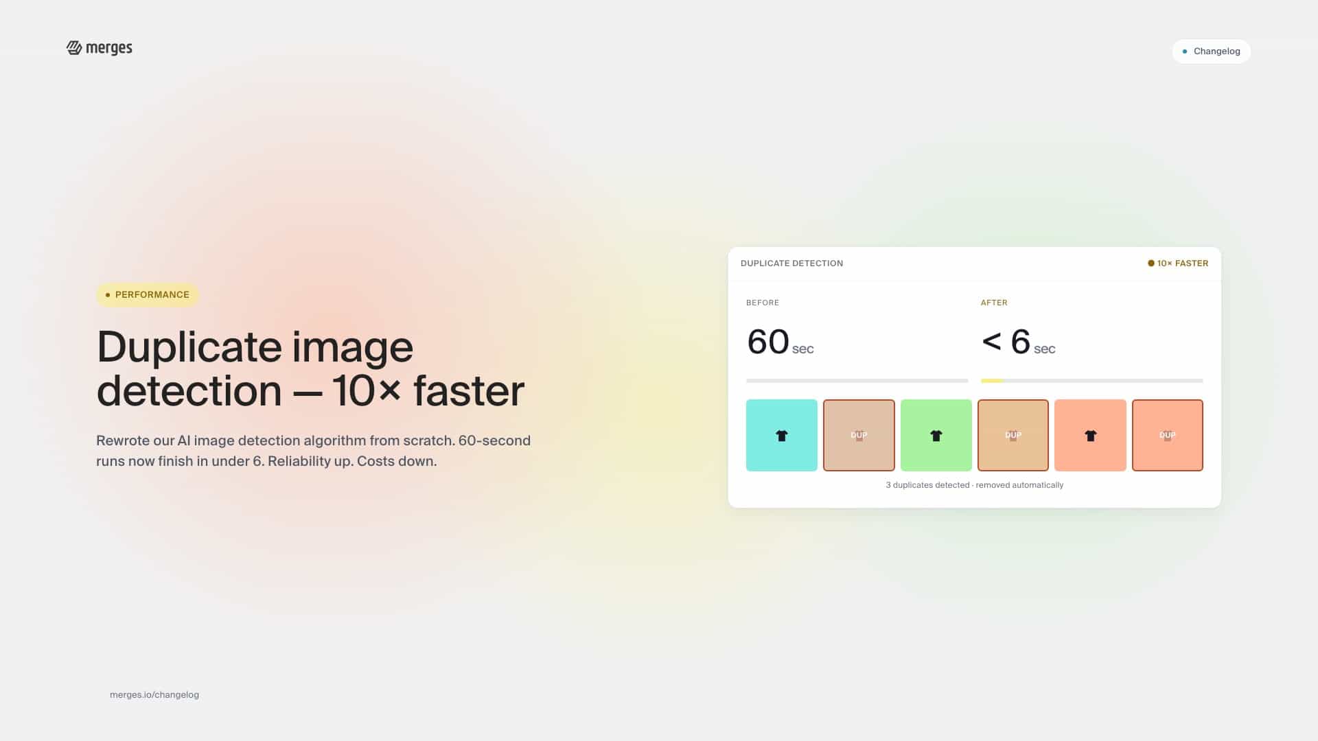 Duplicate image detection accelerated by 10x